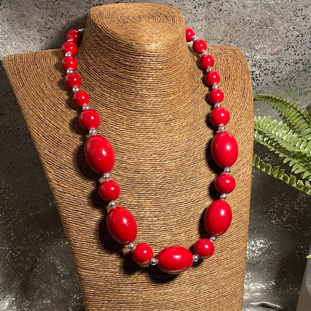 Red Beaded Necklace